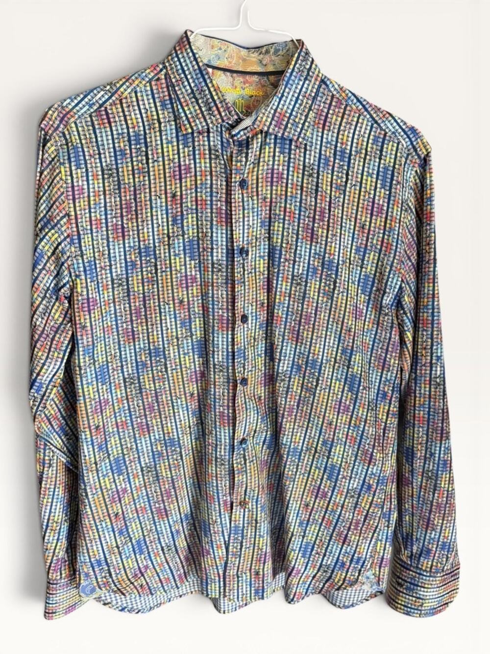Luchiano Visconti Black Limited Edition Abstract Print Button Shirt